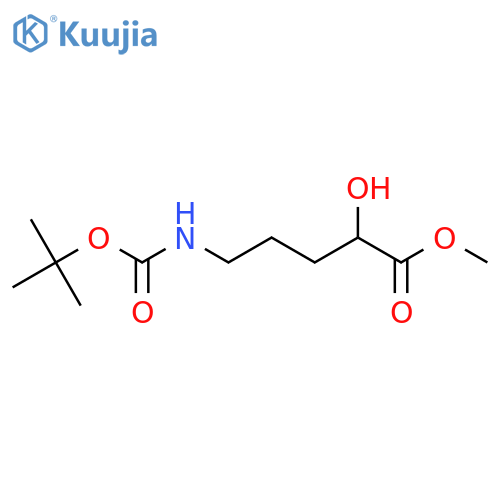 5-Tert-butoxycarbonylamino-2-hydroxy-pentanoic acid methyl ester structure