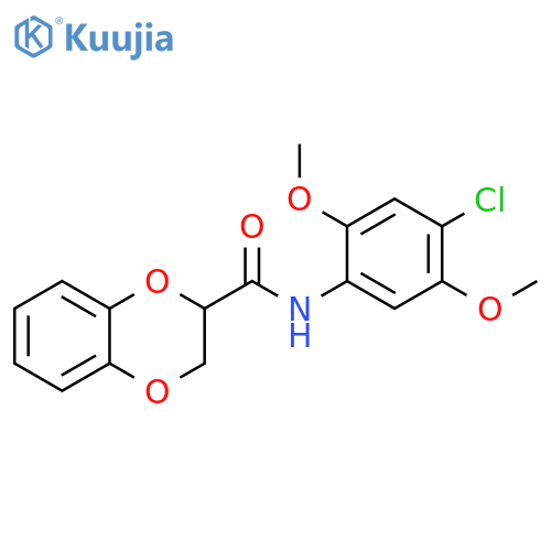 N-(4-chloro-2,5-dimethoxyphenyl)-2,3-dihydro-1,4-benzodioxine-2-carboxamide structure