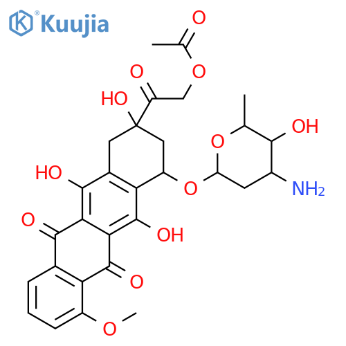 5,12-Naphthacenedione,8-[(acetyloxy)acetyl]-10-[(3-amino-2,3,6-trideoxy-a-L-lyxo-hexopyranosyl)oxy]-7,8,9,10-tetrahydro-6,8,11-trihydroxy-1-methoxy-,(8S,10S)- (9CI) structure