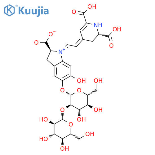 2,6-Pyridinedicarboxylicacid, 4-[2-[(2S)-2-carboxy-5-[(2-O-b-D-glucopyranosyl-b-D-glucopyranosyl)oxy]-2,3-dihydro-6-hydroxy-1H-indol-1-yl]ethenyl]-2,3-dihydro-,(2S)- structure