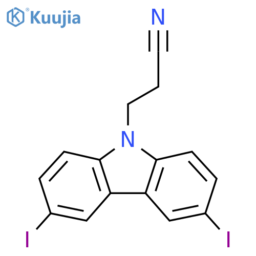 3-(3,6-diiodo-9H-carbazol-9-yl)propanenitrile structure