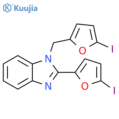 2-(5-iodofuran-2-yl)-1-[(5-iodofuran-2-yl)methyl]-1H-1,3-benzodiazole structure