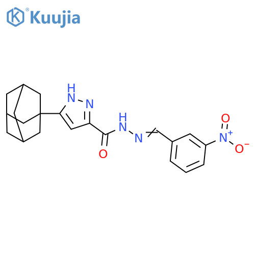 3-(adamantan-1-yl)-N'-(1E)-(3-nitrophenyl)methylidene-1H-pyrazole-5-carbohydrazide structure