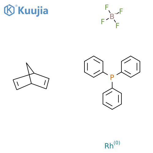 Bicyclo[2.2.1]hepta-2,5-diene;rhodium;triphenylphosphane;tetrafluoroborate structure