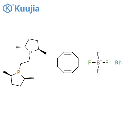 1,2-Bis(2R,5R)-2,5-(dimethylphospholanoethane(cyclooctadiene)rhodium(I) tetrafluoroborate structure