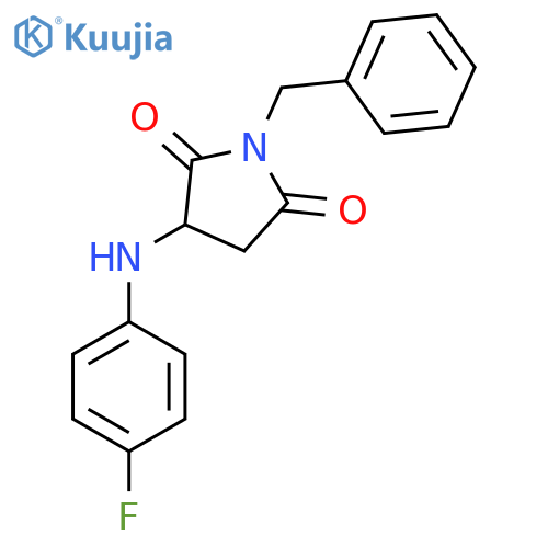 1-Benzyl-3-[(4-fluorophenyl)amino]pyrrolidine-2,5-dione structure