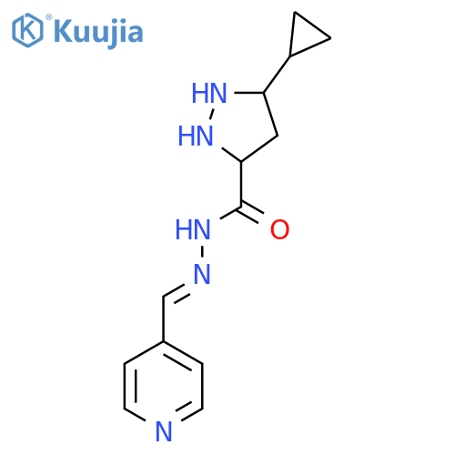 3-cyclopropyl-N'-(1E)-(pyridin-4-yl)methylidene-1H-pyrazole-5-carbohydrazide structure