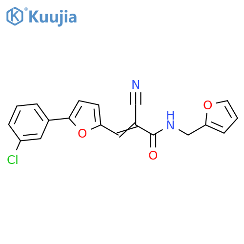 (2E)-3-5-(3-chlorophenyl)furan-2-yl-2-cyano-N-(furan-2-yl)methylprop-2-enamide structure