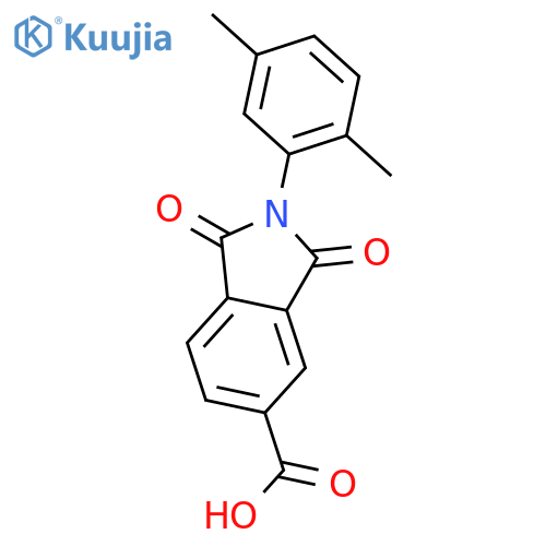2-(2,5-Dimethylphenyl)-1,3-dioxo-2,3-dihydro-1H-isoindole-5-carboxylic Acid structure