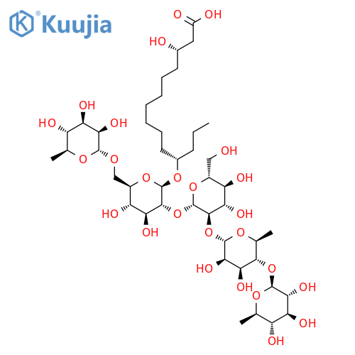 (3S,11S)-11-[(2R,3R,4S,5S,6R)-3-[(2S,3R,4S,5S,6R)-3-[(2S,3R,4S,5R,6S)-3,4-Dihydroxy-6-methyl-5-[(2S,3R,4S,5S,6R)-3,4,5-trihydroxy-6-methyloxan-2-yl]oxyoxan-2-yl]oxy-4,5-dihydroxy-6-(hydroxymethyl)oxan-2-yl]oxy-4,5-dihydroxy-6-[[(2R,3R,4R,5R,6S)-3,4,5-trihydroxy-6-methyloxan-2-yl]oxymethyl]oxan-2-yl]oxy-3-hydroxytetradecanoic acid structure