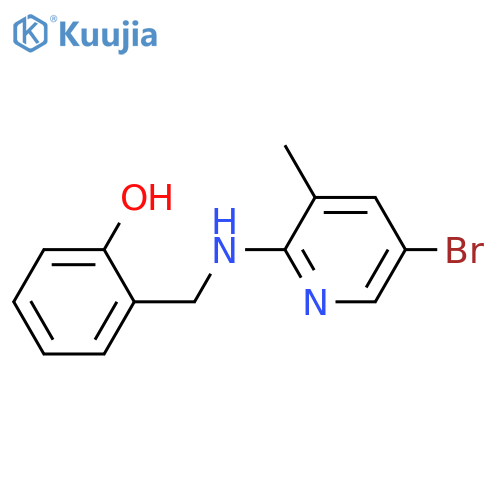 2-{[(5-bromo-3-methylpyridin-2-yl)amino]methyl}phenol structure