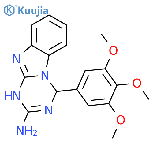 <br>4-(3,4,5-Trimethoxy-phenyl)-1,4-dihydro-benzo[4,5]imidazo[1,2-a][1,3,5]tria zin-2-ylamine structure
