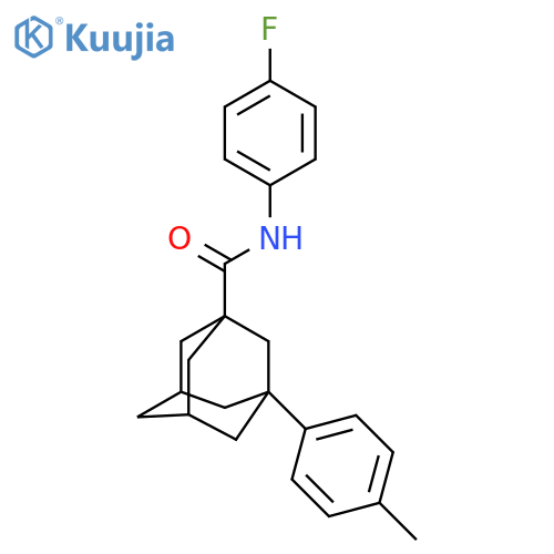 N-(4-fluorophenyl)-3-(4-methylphenyl)adamantane-1-carboxamide structure