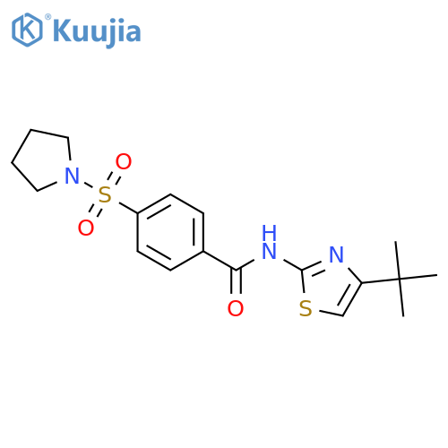 N-(4-tert-butyl-1,3-thiazol-2-yl)-4-(pyrrolidine-1-sulfonyl)benzamide structure
