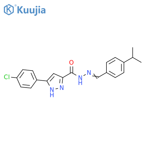 3-(4-chlorophenyl)-N'-(1E)-4-(propan-2-yl)phenylmethylidene-1H-pyrazole-5-carbohydrazide structure
