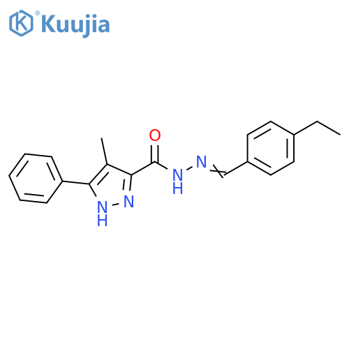 N'-(1E)-(4-ethylphenyl)methylidene-4-methyl-3-phenyl-1H-pyrazole-5-carbohydrazide structure