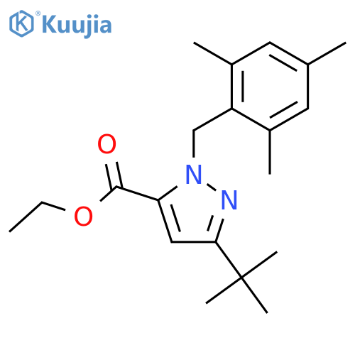 Ethyl 3-(tert-Butyl)-1-(2,4,6-trimethylbenzyl)-1H-pyrazole-5-carboxylate structure