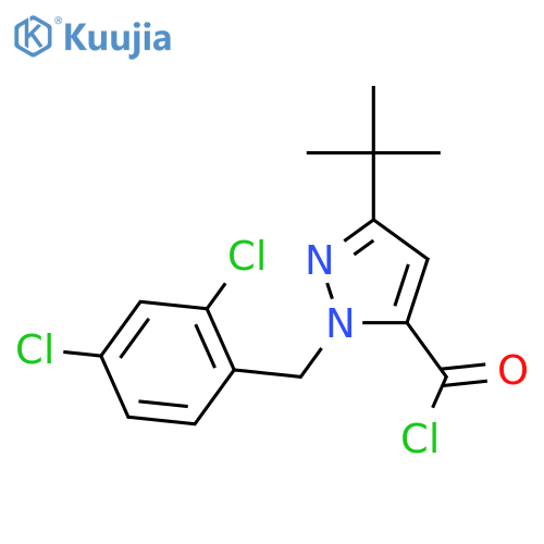1H-Pyrazole-5-carbonylchloride, 1-[(2,4-dichlorophenyl)methyl]-3-(1,1-dimethylethyl)- structure