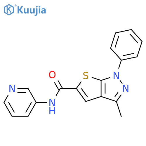 3-methyl-1-phenyl-N-(pyridin-3-yl)-1H-thieno2,3-cpyrazole-5-carboxamide structure