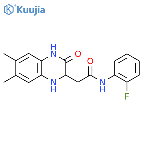 2-(6,7-dimethyl-3-oxo-1,2,3,4-tetrahydroquinoxalin-2-yl)-N-(2-fluorophenyl)acetamide structure