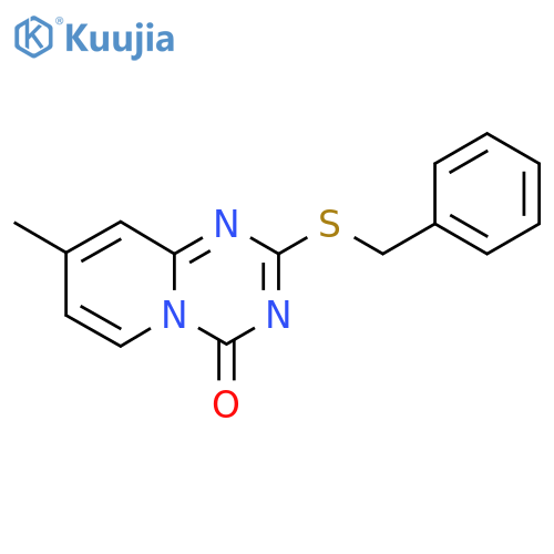 2-(Benzylsulfanyl)-8-methyl-4H-pyrido[1,2-a][1,3,5]triazin-4-one structure