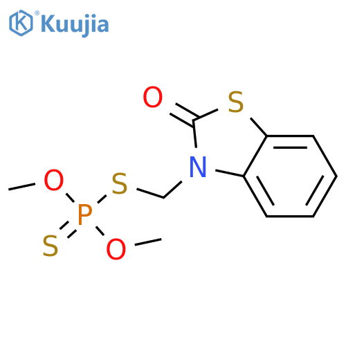 Phosphorodithioic acid,O,O-dimethyl S-[(2-oxo-3(2H)-benzothiazolyl)methyl] ester structure