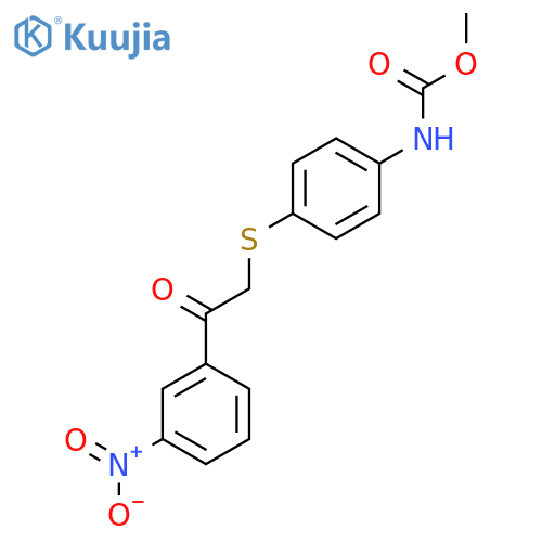 methyl N-(4-{2-(3-nitrophenyl)-2-oxoethylsulfanyl}phenyl)carbamate structure