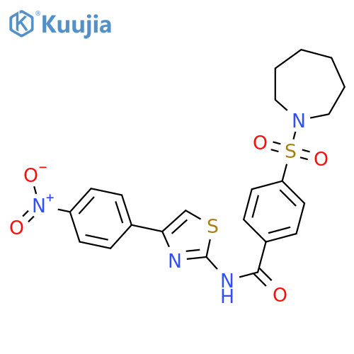4-(azepane-1-sulfonyl)-N-4-(4-nitrophenyl)-1,3-thiazol-2-ylbenzamide structure