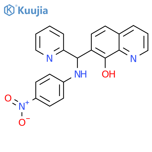 7-{(4-nitrophenyl)amino(pyridin-2-yl)methyl}quinolin-8-ol structure