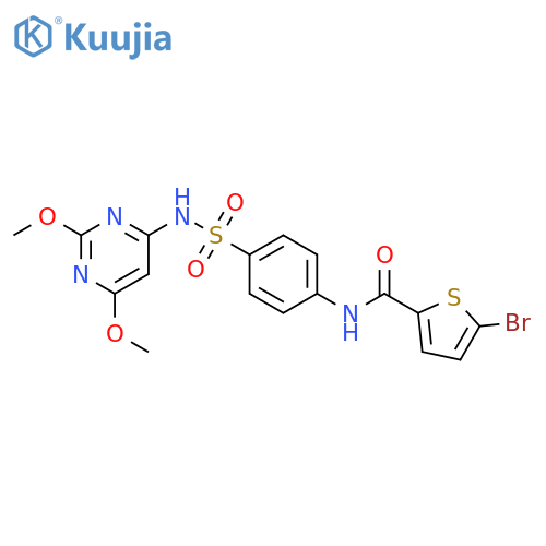 5-bromo-N-{4-(2,6-dimethoxypyrimidin-4-yl)sulfamoylphenyl}thiophene-2-carboxamide structure