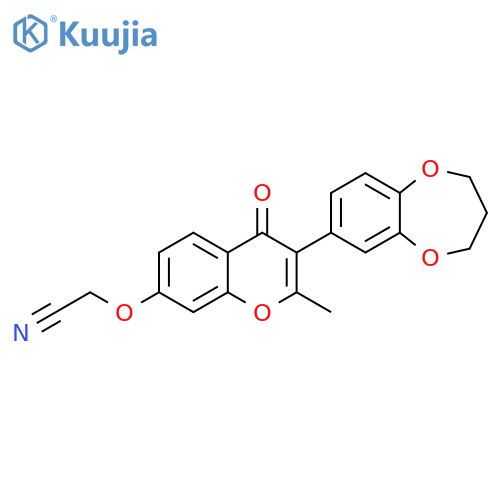 2-{3-(3,4-dihydro-2H-1,5-benzodioxepin-7-yl)-2-methyl-4-oxo-4H-chromen-7-yloxy}acetonitrile structure