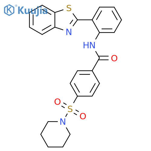 N-2-(1,3-benzothiazol-2-yl)phenyl-4-(piperidine-1-sulfonyl)benzamide structure