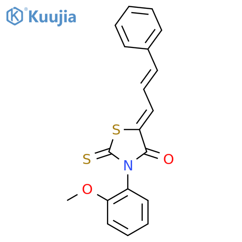 (5Z)-3-(2-methoxyphenyl)-5-(2E)-3-phenylprop-2-en-1-ylidene-2-sulfanylidene-1,3-thiazolidin-4-one structure