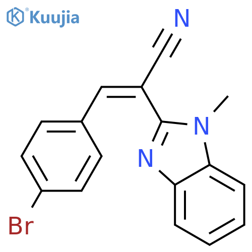 (2E)-3-(4-bromophenyl)-2-(1-methyl-1H-1,3-benzodiazol-2-yl)prop-2-enenitrile structure