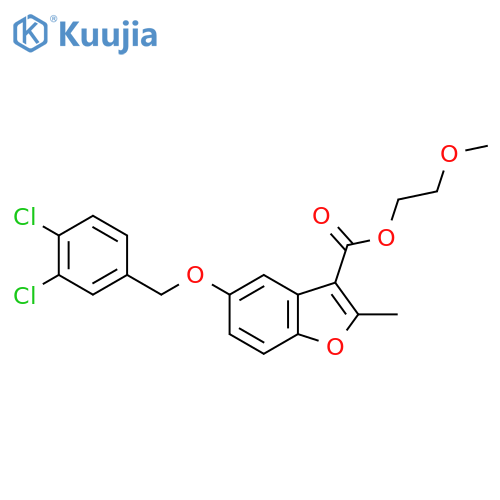 2-methoxyethyl 5-(3,4-dichlorophenyl)methoxy-2-methyl-1-benzofuran-3-carboxylate structure