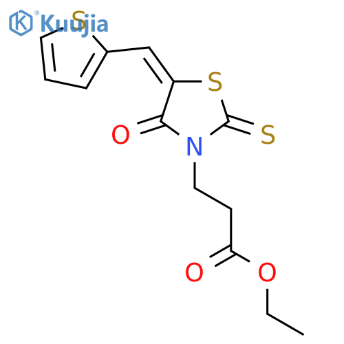 ethyl 3-(5E)-4-oxo-2-sulfanylidene-5-(thiophen-2-yl)methylidene-1,3-thiazolidin-3-ylpropanoate structure