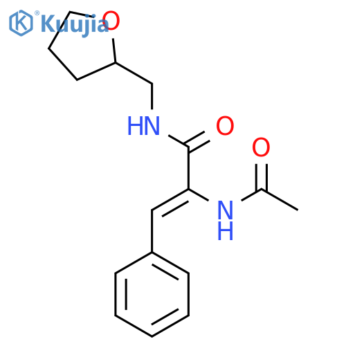 (2Z)-2-acetamido-N-(oxolan-2-yl)methyl-3-phenylprop-2-enamide structure