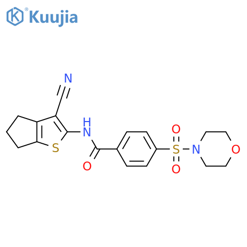 N-{3-cyano-4H,5H,6H-cyclopentabthiophen-2-yl}-4-(morpholine-4-sulfonyl)benzamide structure