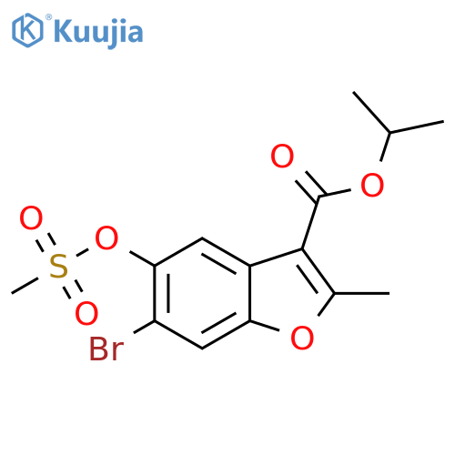 propan-2-yl 6-bromo-5-(methanesulfonyloxy)-2-methyl-1-benzofuran-3-carboxylate structure