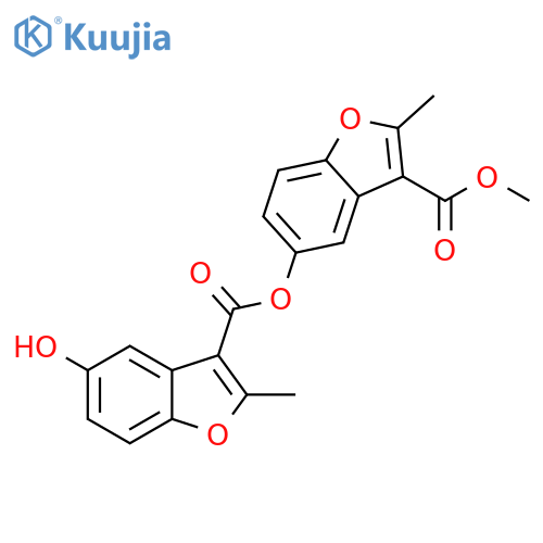 methyl 5-(5-hydroxy-2-methyl-1-benzofuran-3-carbonyloxy)-2-methyl-1-benzofuran-3-carboxylate structure