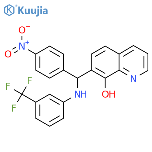 7-(4-nitrophenyl)({3-(trifluoromethyl)phenylamino})methylquinolin-8-ol structure