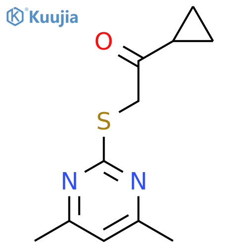 1-cyclopropyl-2-(4,6-dimethylpyrimidin-2-yl)thioethanone structure
