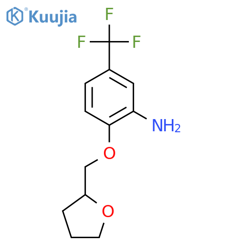 2-((Tetrahydrofuran-2-yl)methoxy)-5-(trifluoromethyl)aniline structure