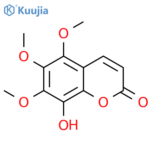 2H-1-Benzopyran-2-one, 8-hydroxy-5,6,7-trimethoxy- structure