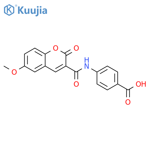 4-(6-methoxy-2-oxo-2H-chromene-3-amido)benzoic acid structure