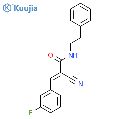 2-cyano-3-(3-fluorophenyl)-N-(2-phenylethyl)prop-2-enamide structure