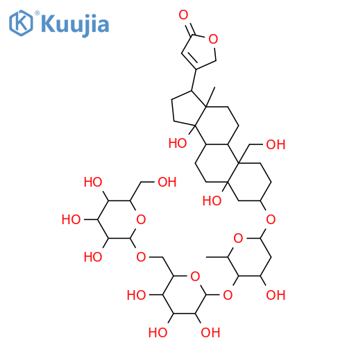 Card-20(22)-enolide, 3-[(O-β-D-glucopyranosyl-(1→4)-O-β-D-glucopyranosyl-(1→4)-2,6-dideoxy-β-D-ribo-hexopyranosyl)oxy]-5,14,19-trihydroxy-, (3β,5β)- (9CI) structure