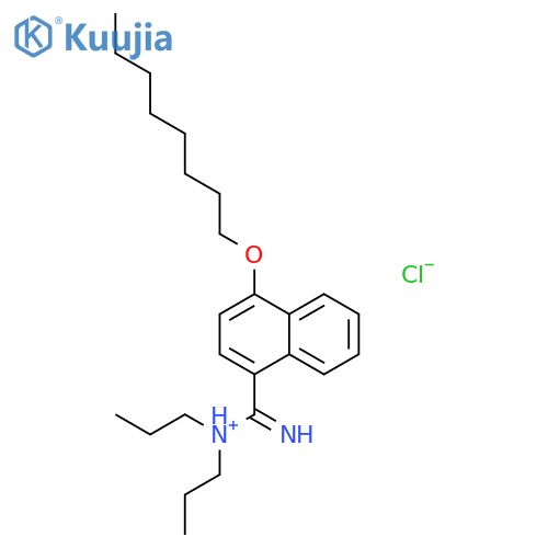 1-Naphthalenecarboximidamide,4-(octyloxy)-N,N-dipropyl-, hydrochloride (1:1) structure
