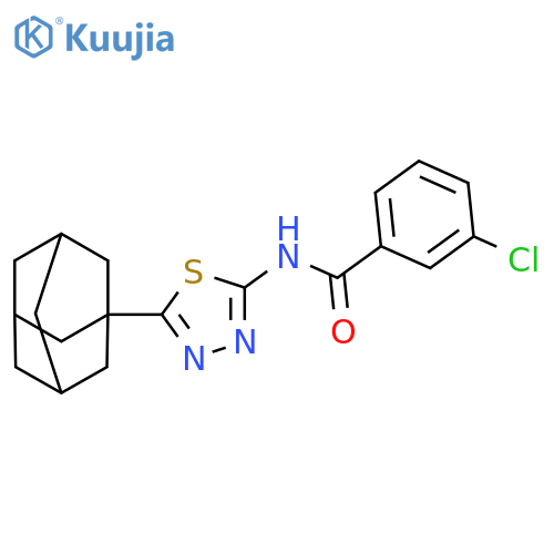 N-5-(adamantan-1-yl)-1,3,4-thiadiazol-2-yl-3-chlorobenzamide structure
