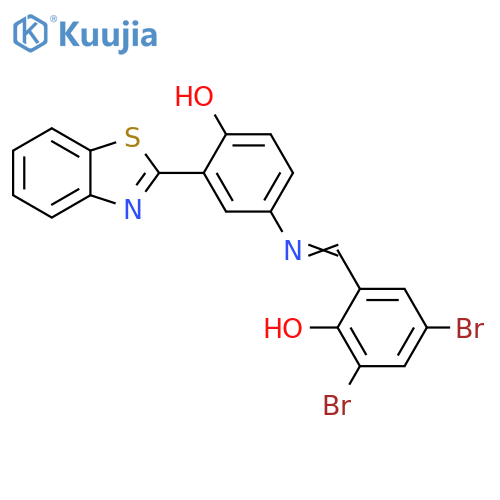 2-(1,3-benzothiazol-2-yl)-4-[(E)-[(3,5-dibromo-2-hydroxyphenyl)methylidene]amino]phenol structure